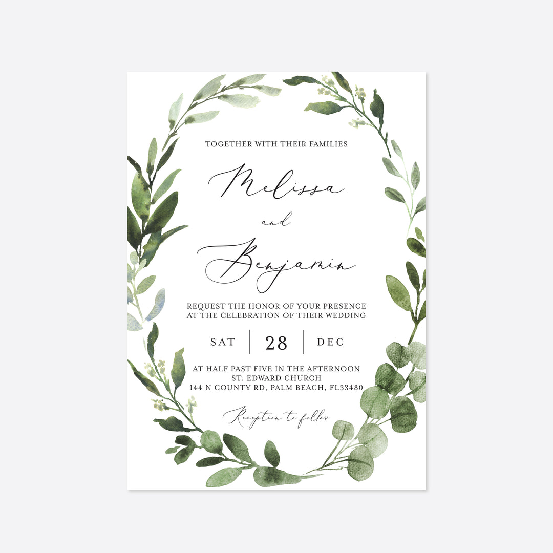 Foliage Wedding Invitation Printable