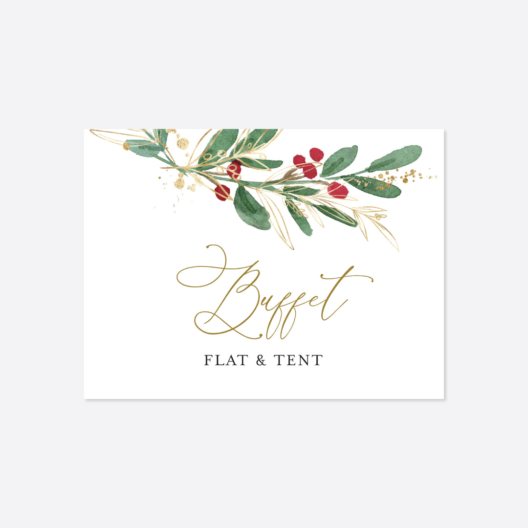 Winter Berry Wedding Buffet Card Printable