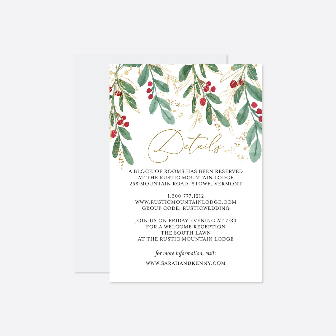Winter Berry Wedding Suite Printable