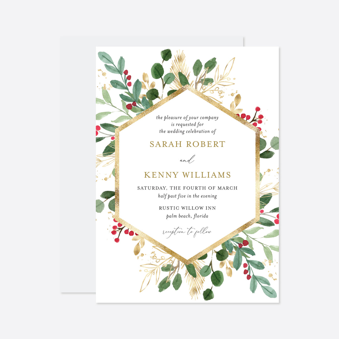 Winter Berry Wedding Suite Printable