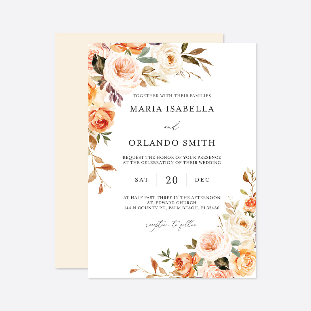 Autumn Garden Wedding Suite Printable