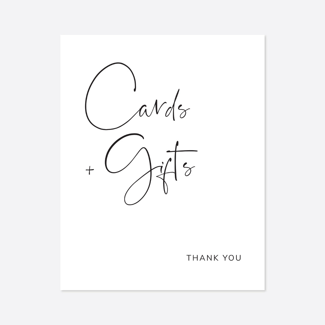 Modern Minimal Wedding Cards and Gifts Sign Printable