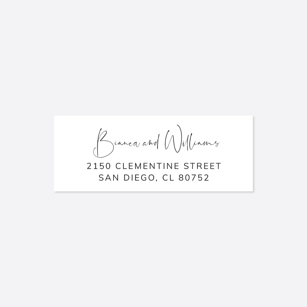 Modern Minimal Wedding Return Address Label Printable