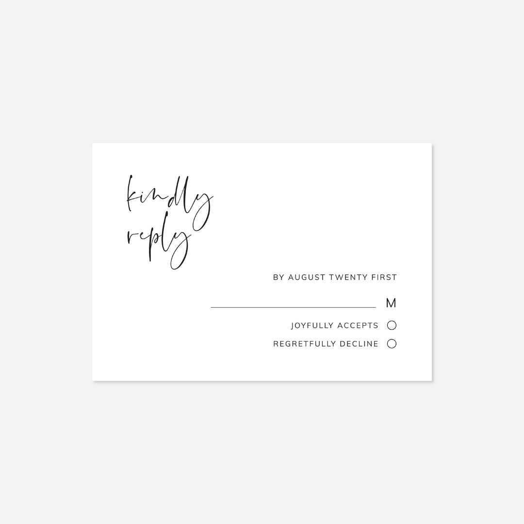 Modern Minimal Wedding RSVP Card Printable