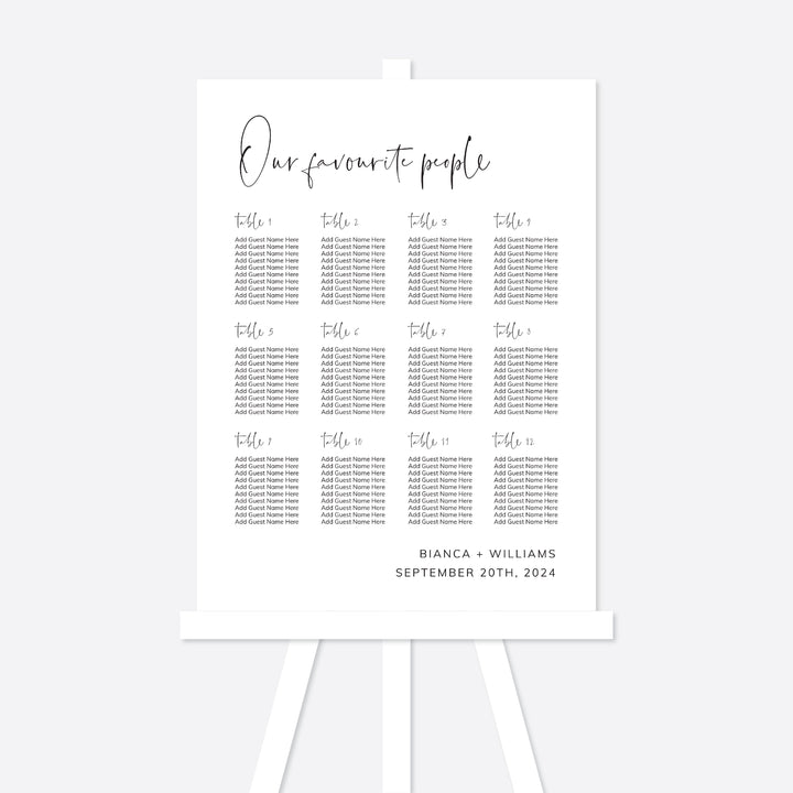 Modern Minimal Wedding Seating Chart Sign Printable