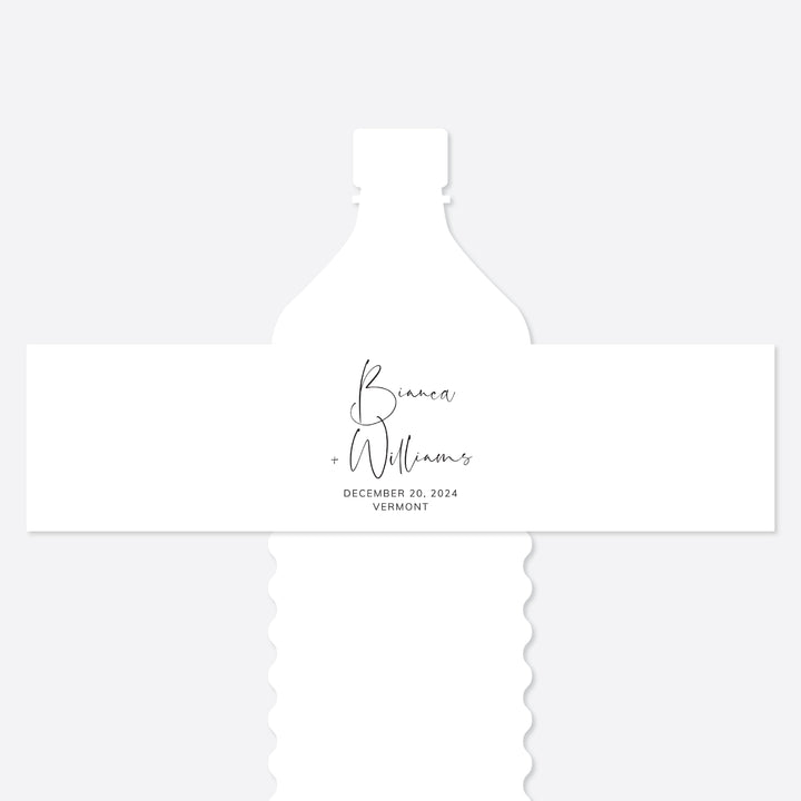 Modern Minimal Wedding Water Bottle Label Printable