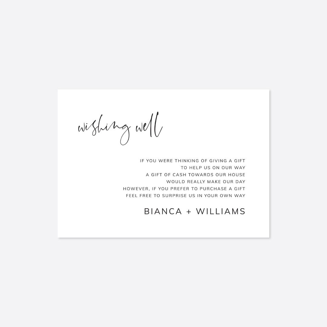 Modern Minimal Wedding Wishing Well Card Printable