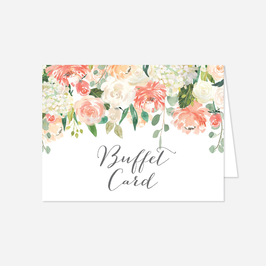 Peach and Cream Wedding Buffet Card Printable
