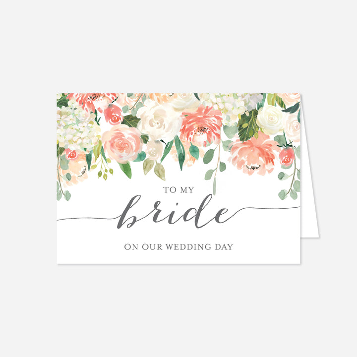 Peach and Cream Wedding Day Card Printable
