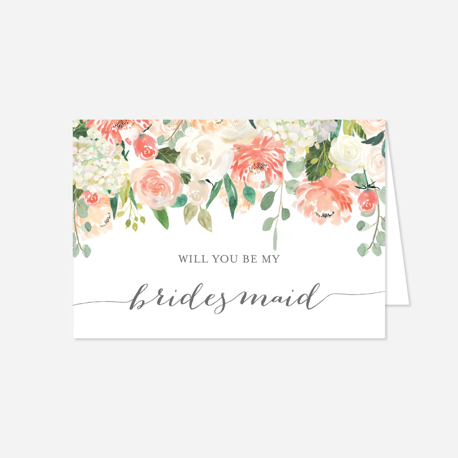 Peach and Cream Wedding Proposal Card Printable