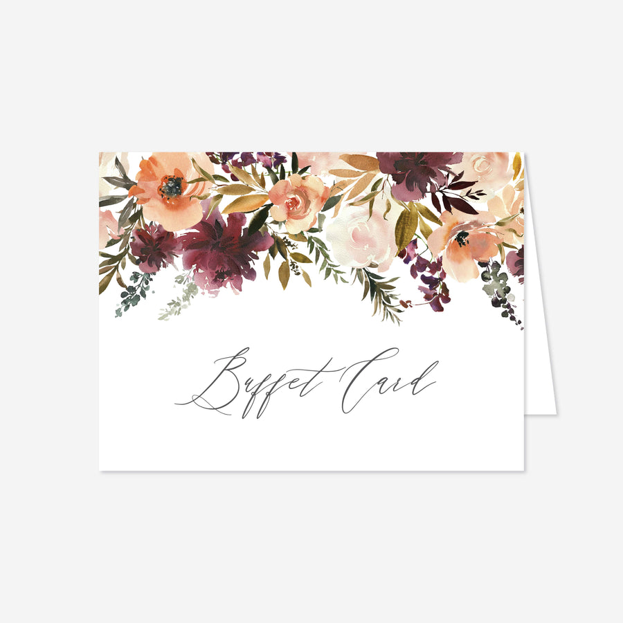 Romance Blush Wedding Buffet Card Printable