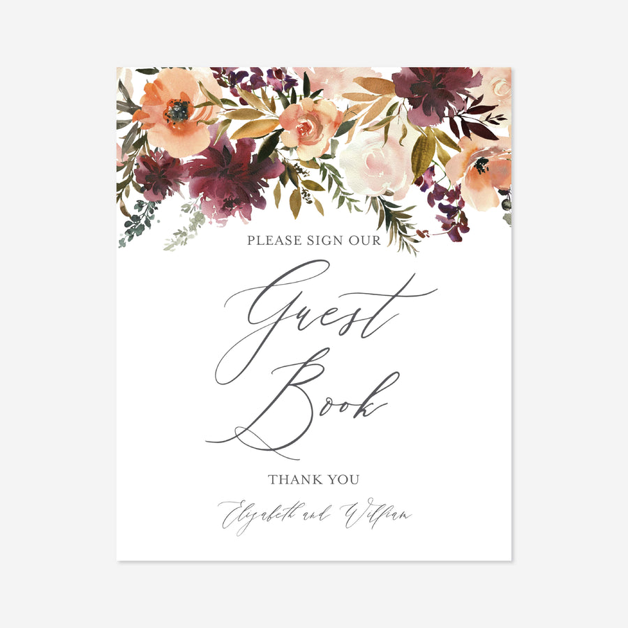 Romance Blush Wedding Guestbook Sign Printable