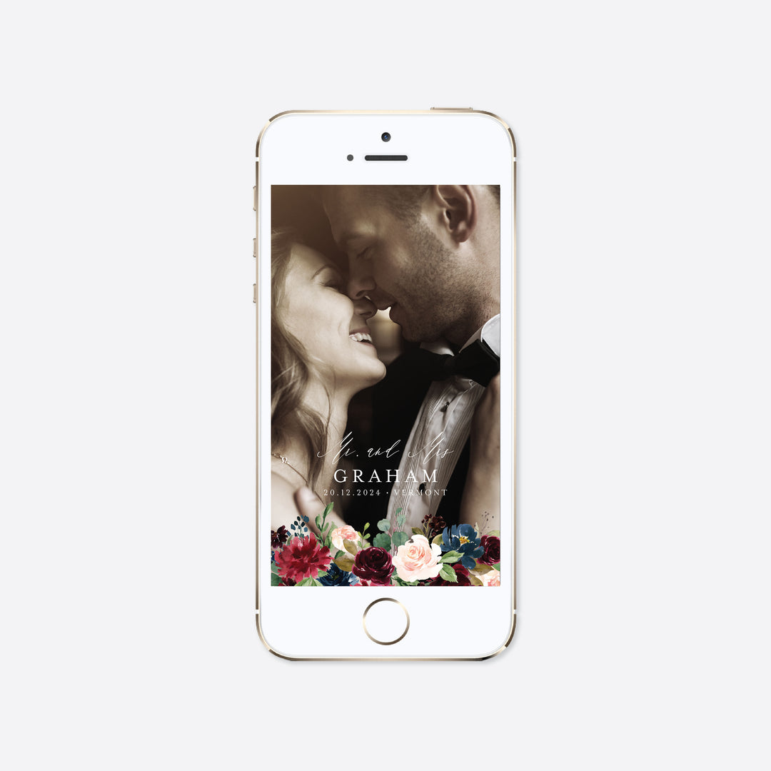 Romance Blush Wedding Snapchat Geofilter Printable