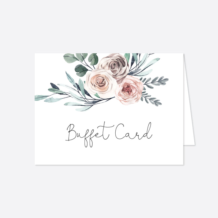 Boho Rose Wedding Buffet Card Printable
