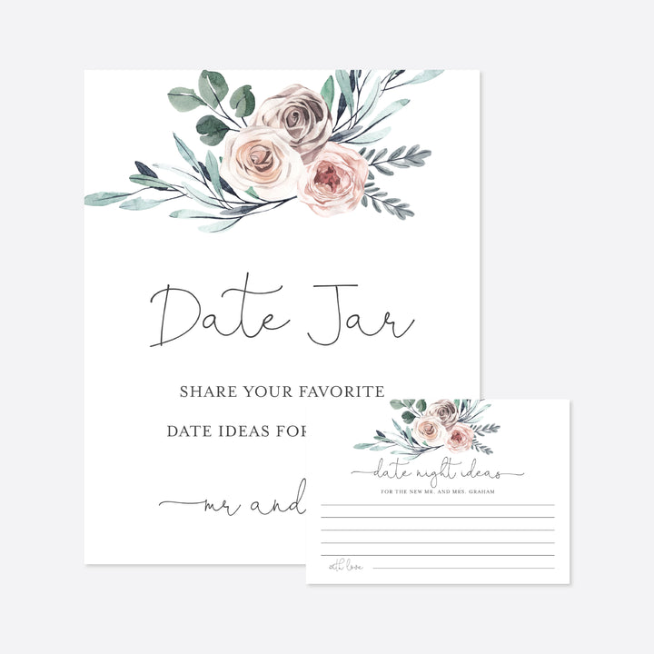 Boho Rose Wedding Date Night Ideas Printable