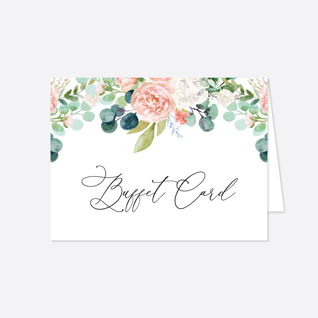Blush Garden Wedding Buffet Card Printable