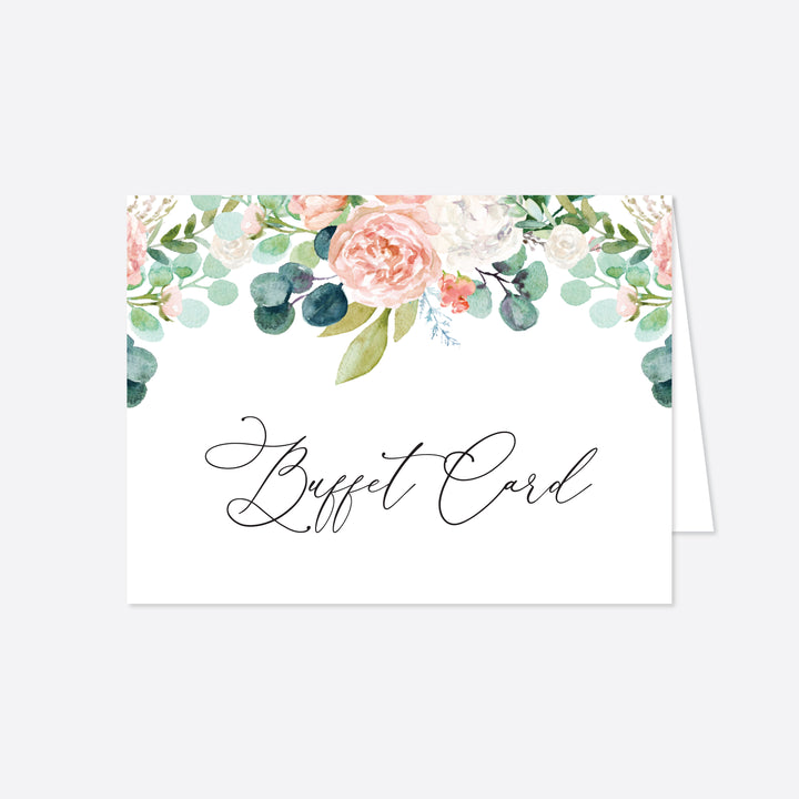 Blush Garden Wedding Buffet Card Printable