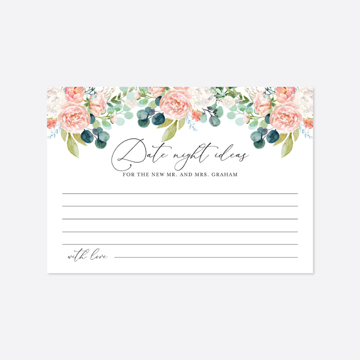 Blush Garden Wedding Date Night Ideas Printable