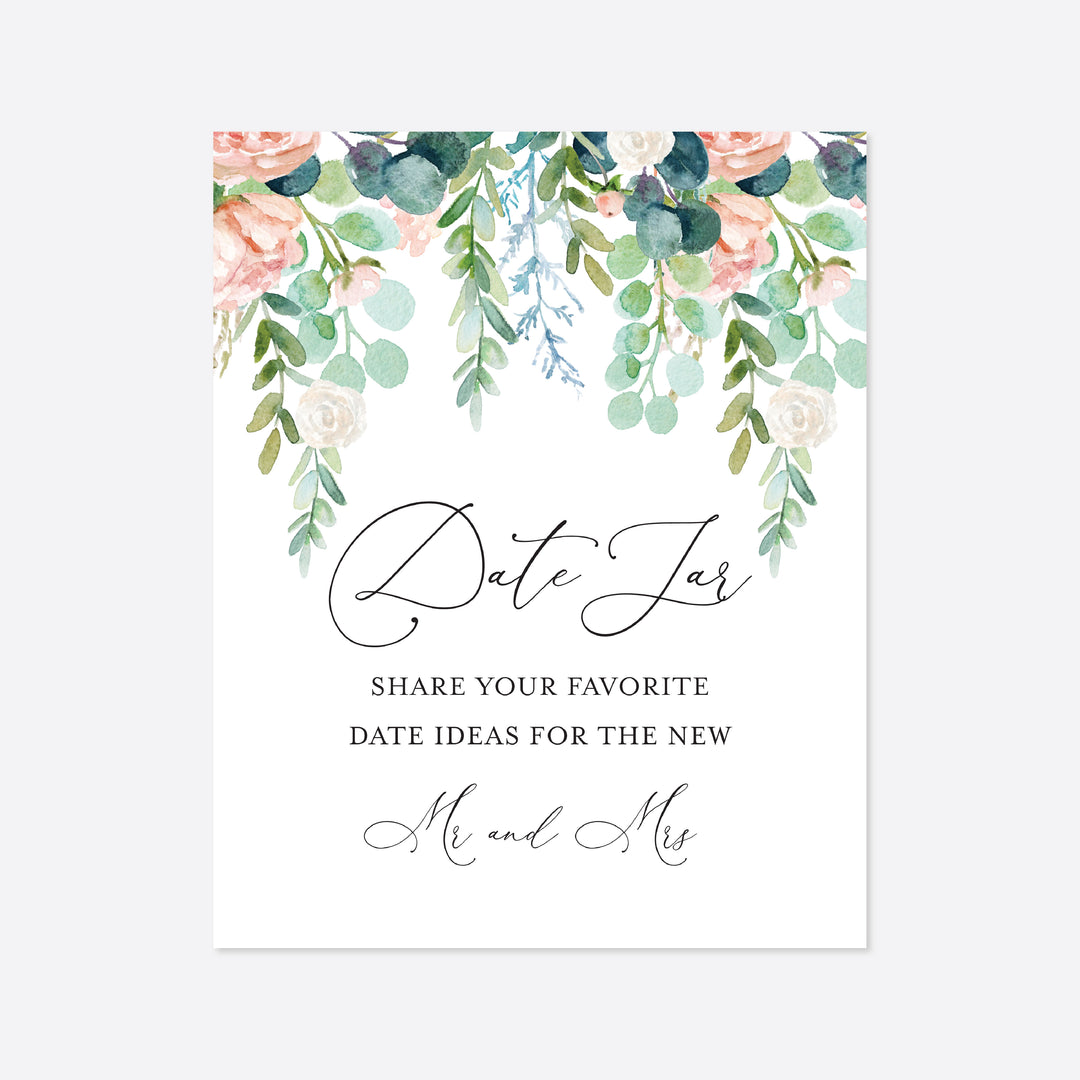 Blush Garden Wedding Date Night Ideas Printable
