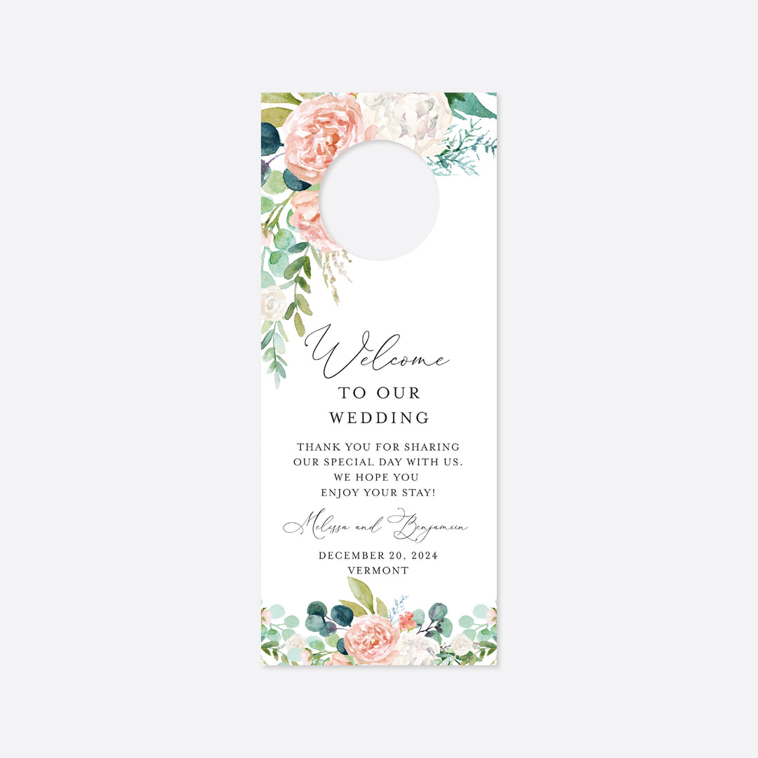 Blush Garden Wedding Door Hanger Printable