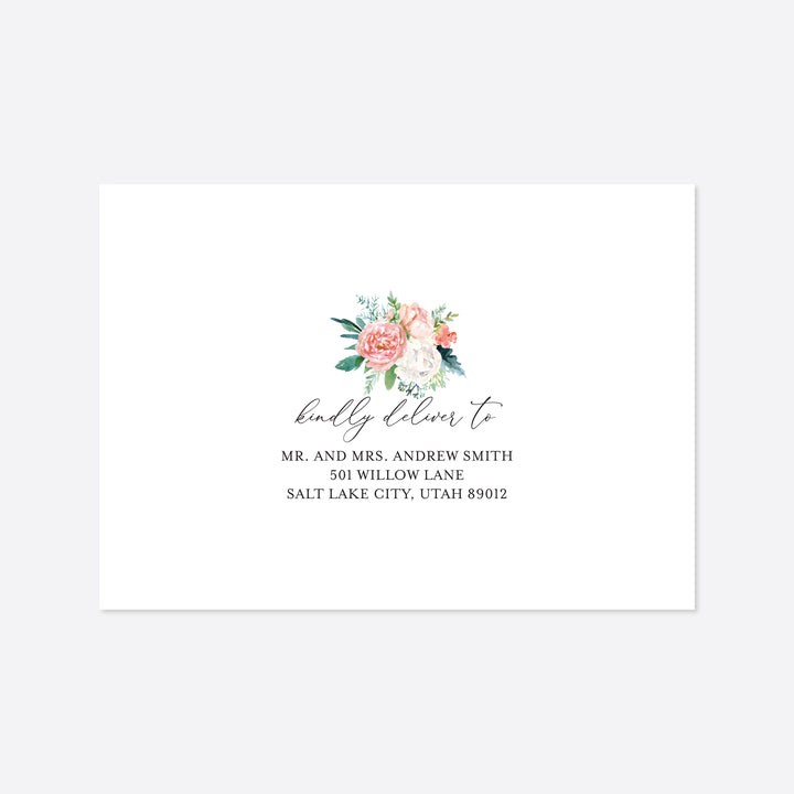 Blush Garden Wedding Envelope Addressing Printable