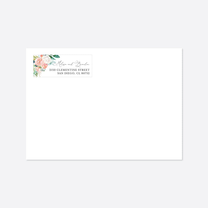 Blush Garden Wedding Return Address Label Printable