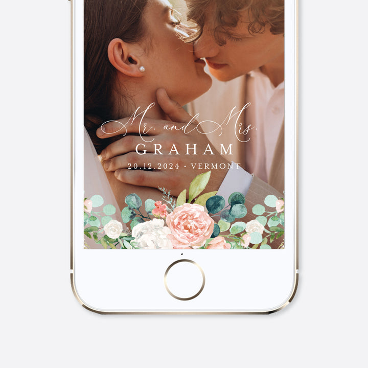Blush Garden Wedding Snapchat Geofilter Printable