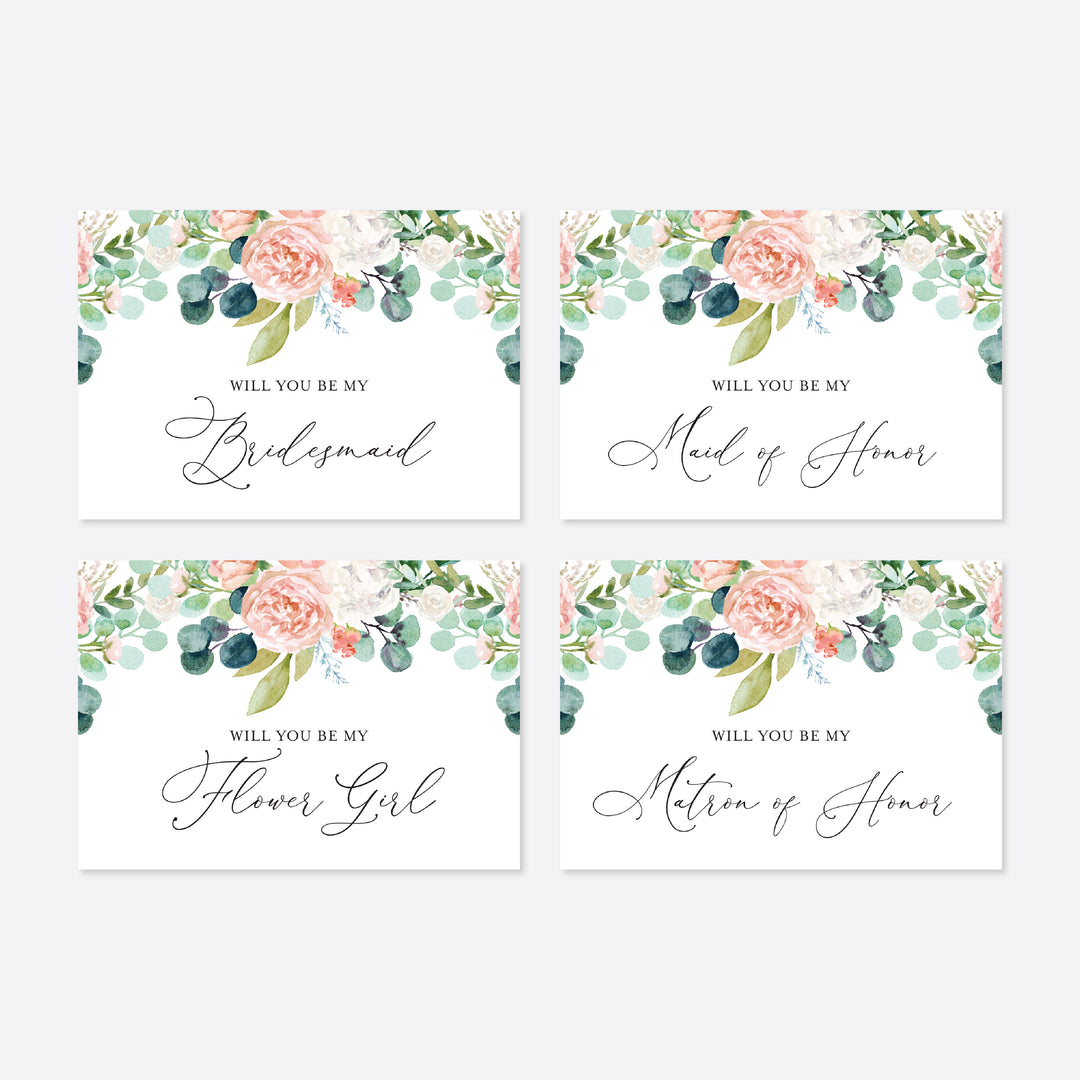 Blush Garden Wedding Proposal Card Printable