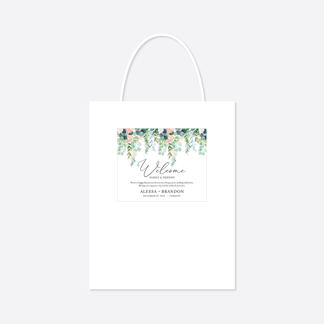 Blush Garden Wedding Welcome Bag Label Printable